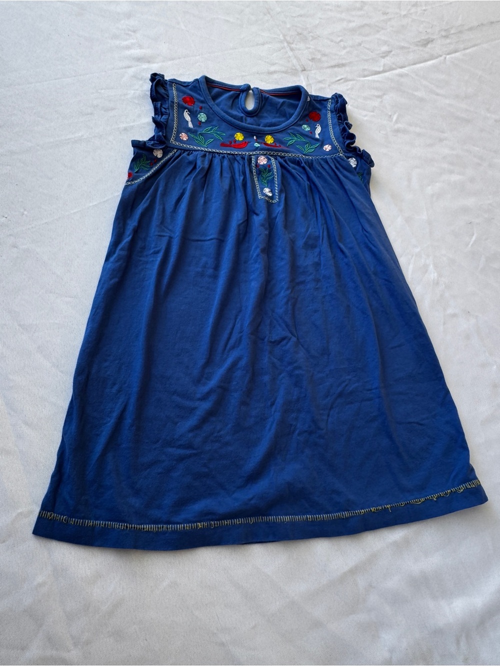 Fiesta /Party Girls' Navy Blue Embroidered Casual Dress 3T